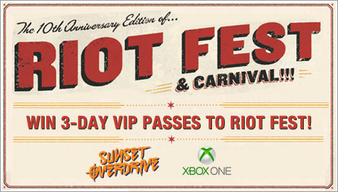 Sunset Overdrive and XBOX One want to hook you up with VIP passes to Riot Fest!