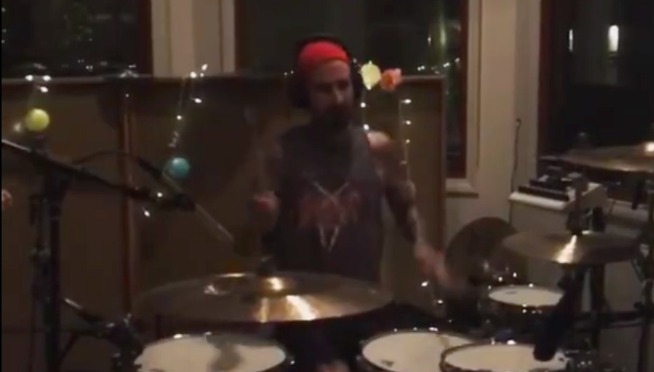 Travis Barker Tracking Drums For A New Blink 182 Song