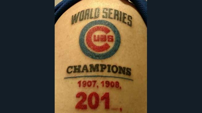 Cubs World Series Champs Tattoo… Sort of
