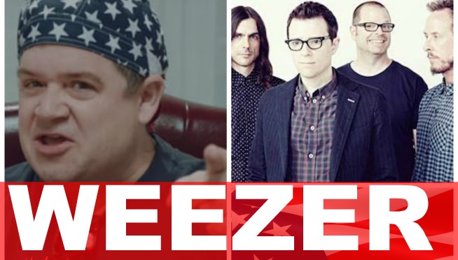 Weezer team with comedian Patton Oswalt for “I Love the USA” video