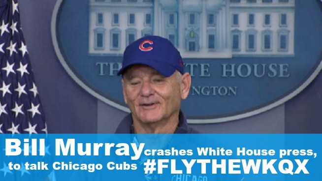 Bill Murray crashes White House press conference, talks Cubs NLCS