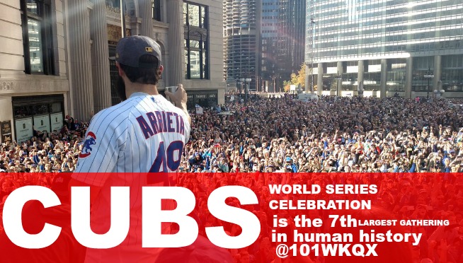 Cubs World Series celebration is the 7th largest gathering in human history