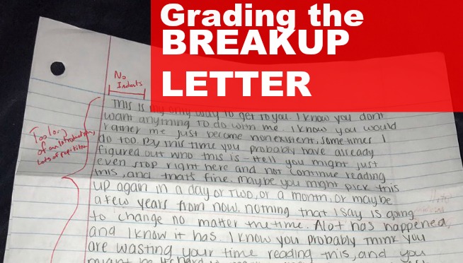 College Student grades ex-girlfriend’s apology letter, gives it a D-