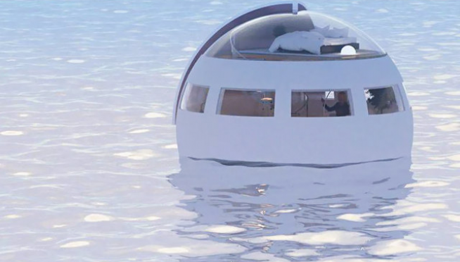 Floating Capsule Hotel Suite That ‘Drifts To Desert Island Overnight’