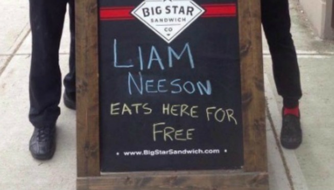 Offer Liam Neeson Free Food And He Might Just Show Up!!